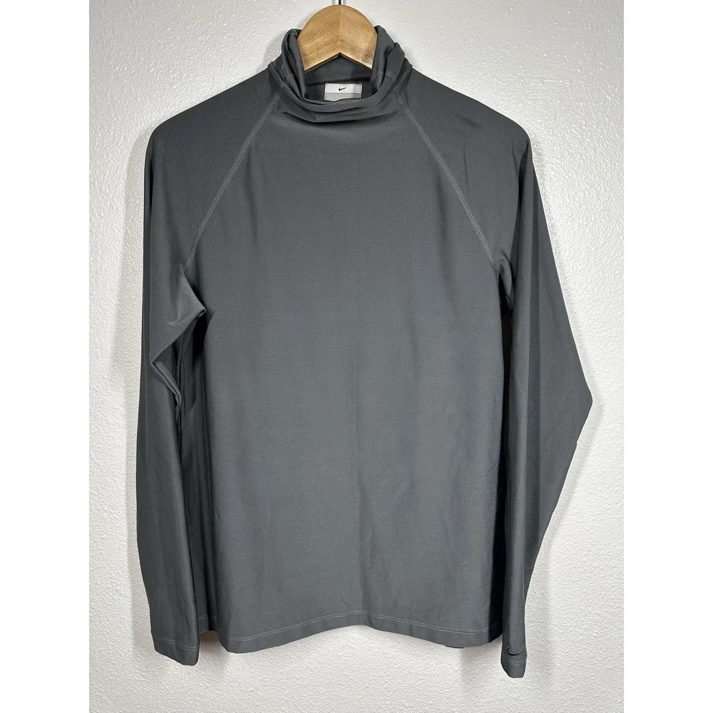 Nike Shirt Youth‎ Large Gray Mock Neck Long Sleeve Athletic Base Layer Training